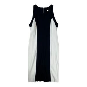 Badgley Mischka Two Tone Sleeveless Sheath Dress